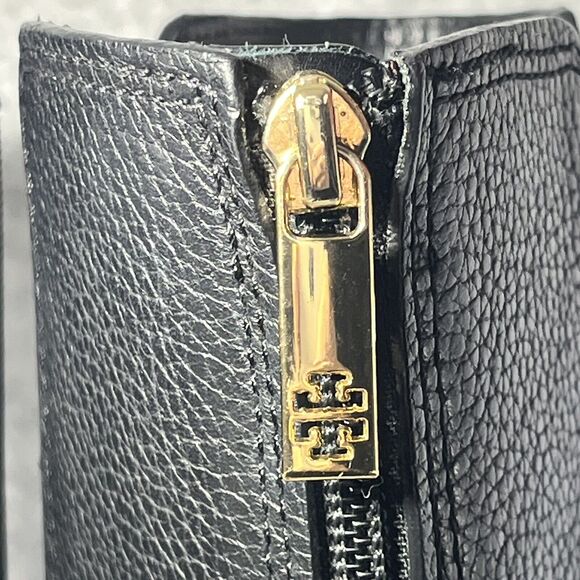 Tory‎ Burch Christy Boots Womens 7M Leather Knee High Black Tall Riding Zip Gold - Picture 10 of 16